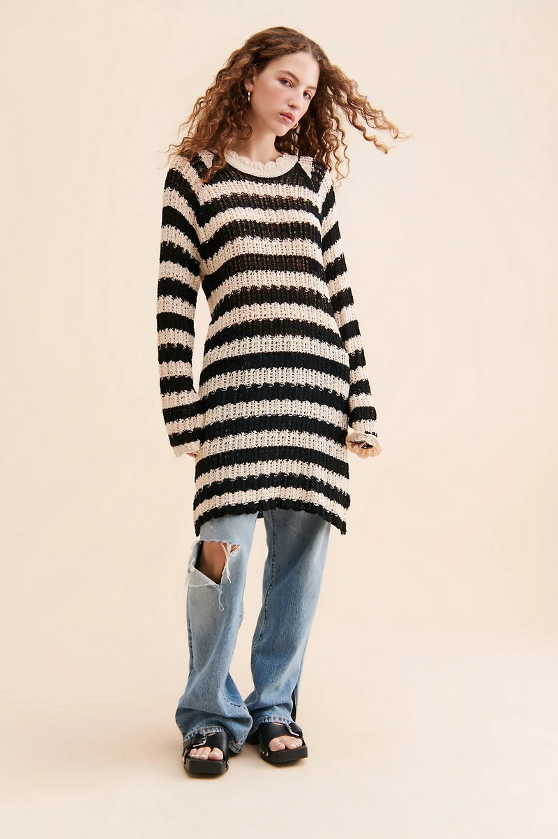 4SI3NNA Striped Pullover Knit Tunic