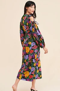 FARM Rio Bucolic Garden Sleeve Cut Out Dress