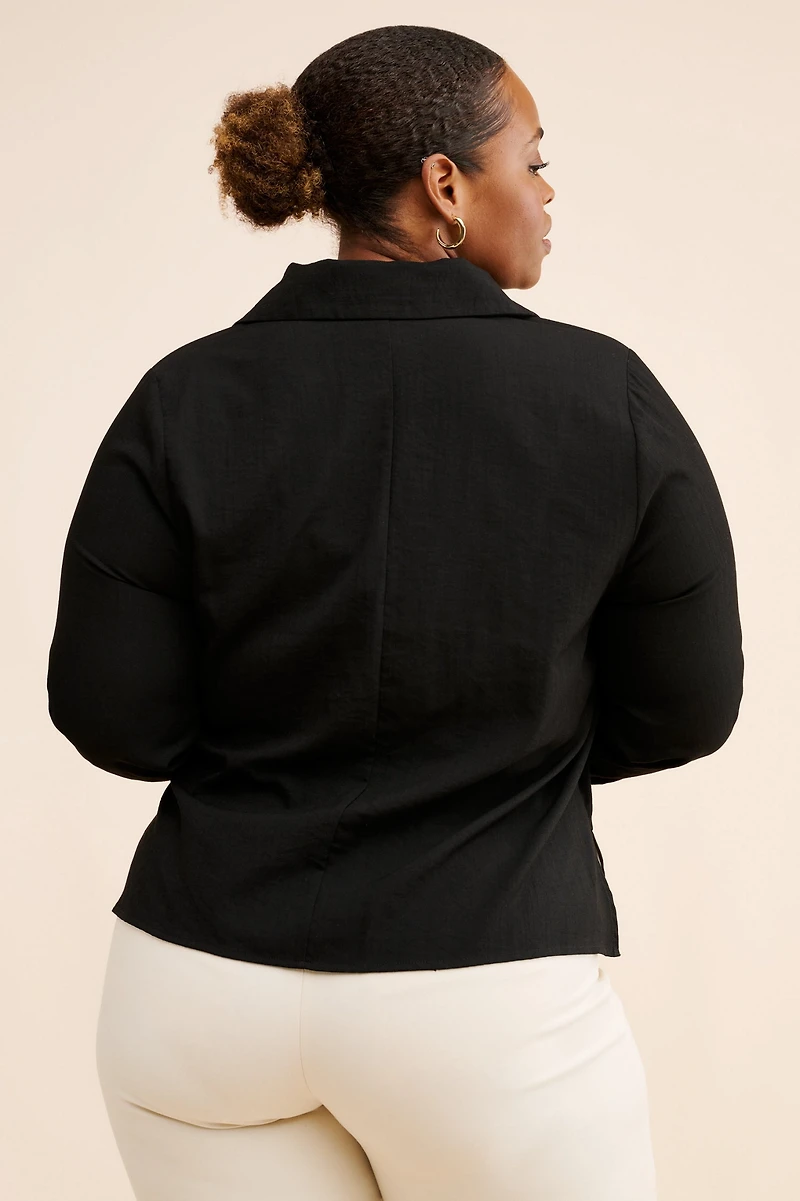 Eloquii Hip Tie Collared Shirt