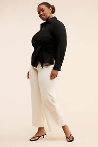 Eloquii Hip Tie Collared Shirt