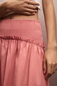 Smocked Yoke Maxi Skirt