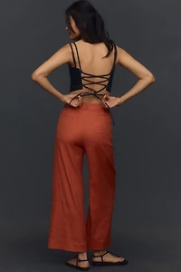 Maeve The Ettie High-Rise Crop Wide-Leg Pants: Linen Edition