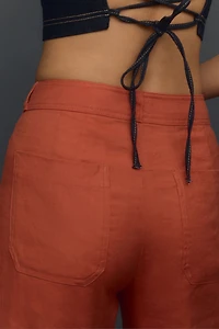 Maeve The Ettie High-Rise Crop Wide-Leg Pants: Linen Edition