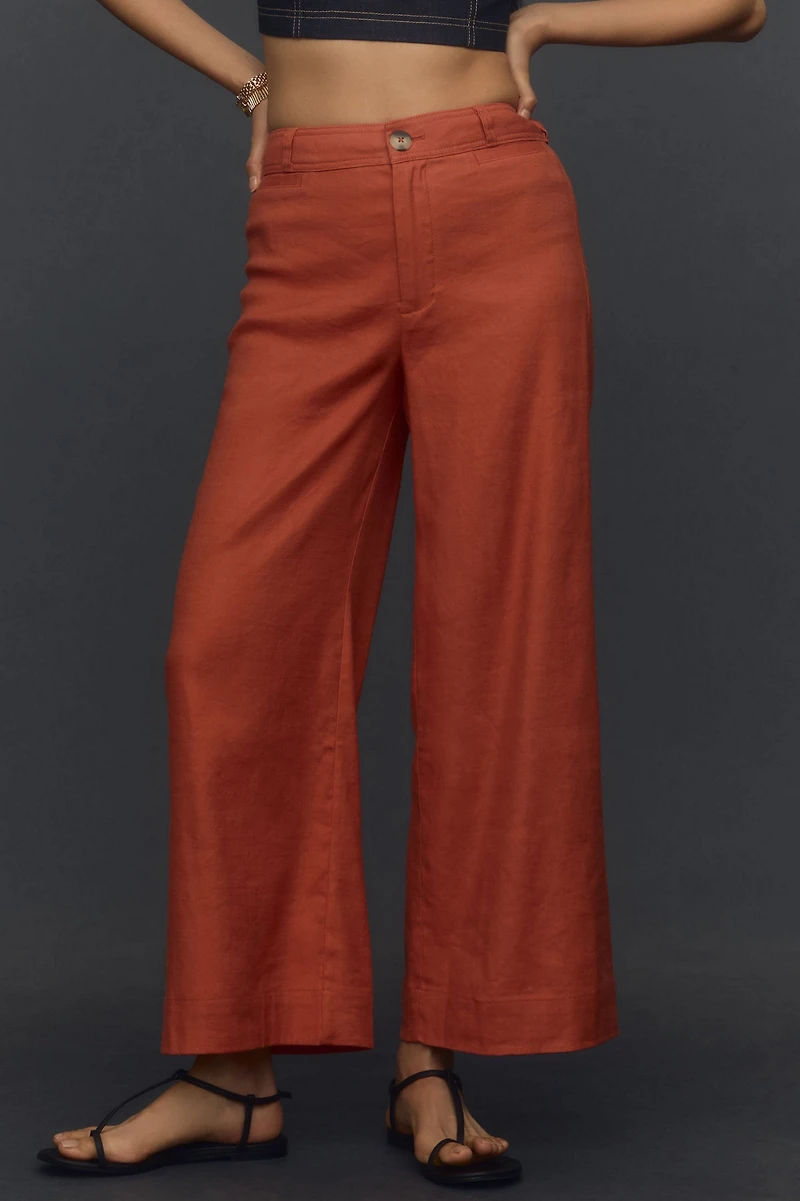 Maeve The Ettie High-Rise Crop Wide-Leg Pants: Linen Edition