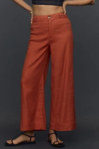 Maeve The Ettie High-Rise Crop Wide-Leg Pants: Linen Edition