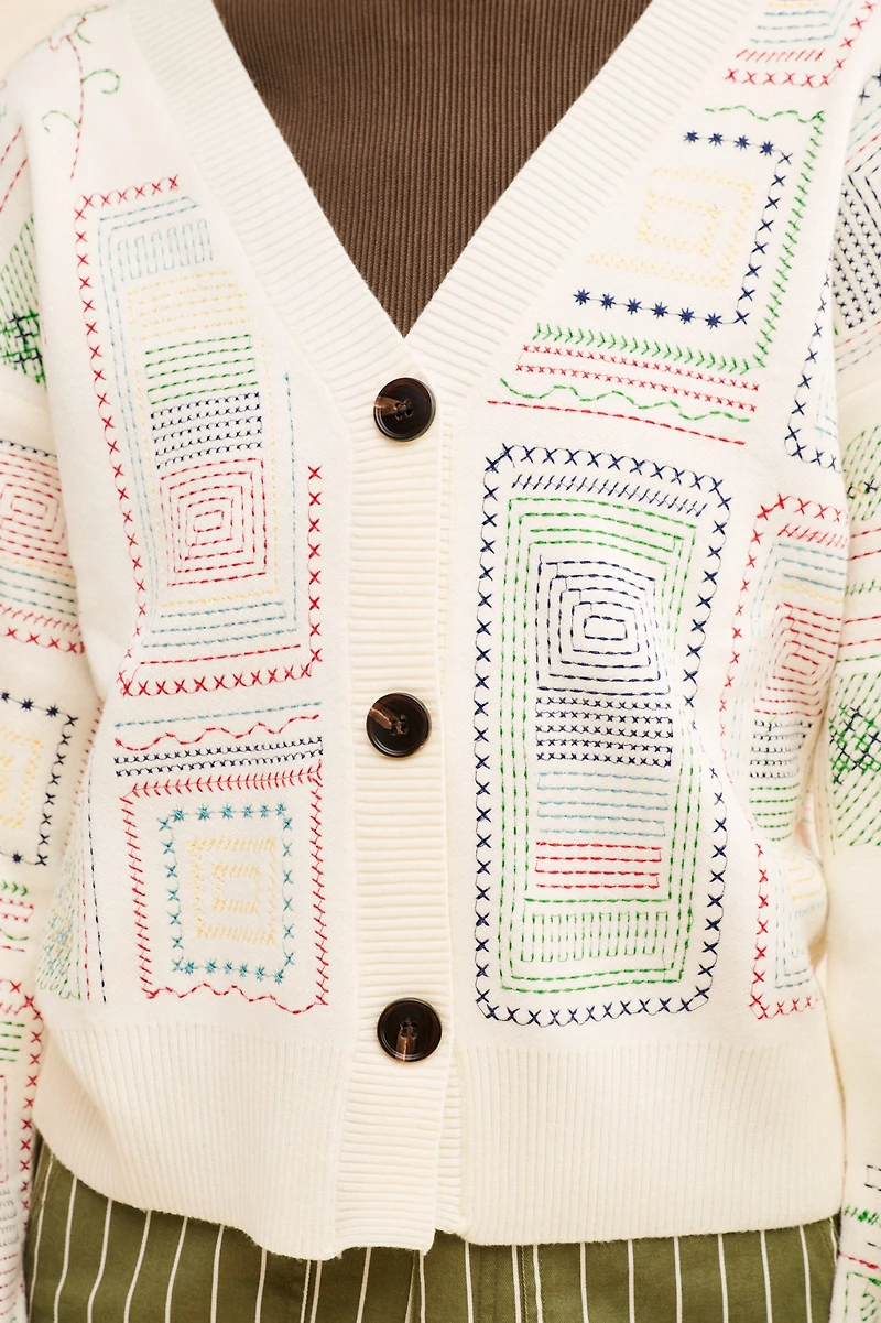 Never Fully Dressed Embroidered Work Cardigan