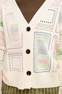 Never Fully Dressed Embroidered Work Cardigan