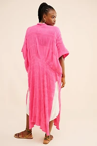 Maeve Ruched Side-Slit Duster