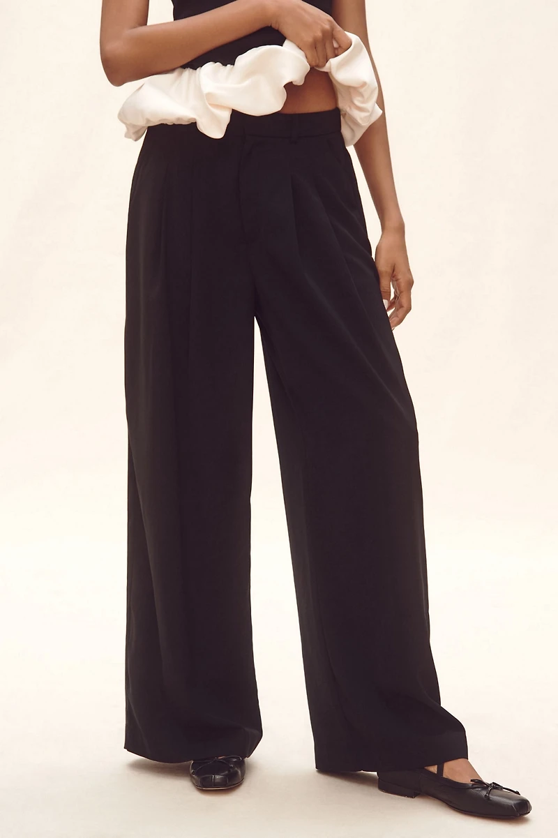 Maeve Avery Wide-Leg Trouser Pants