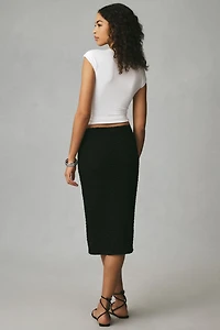 Maeve Puckered Knit Pencil Midi Skirt