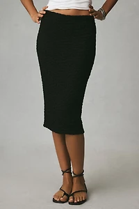 Maeve Puckered Knit Pencil Midi Skirt
