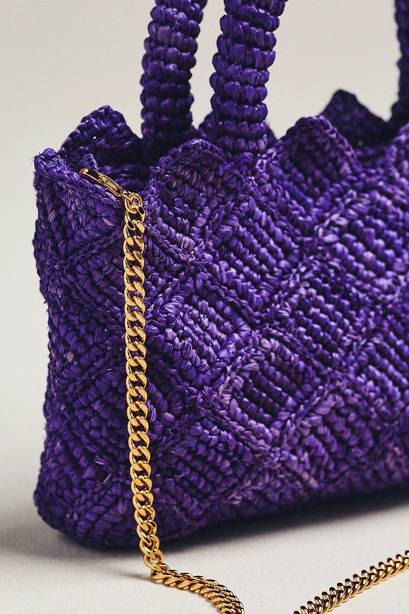 Made For a Woman Diamond Raffia XS Tote