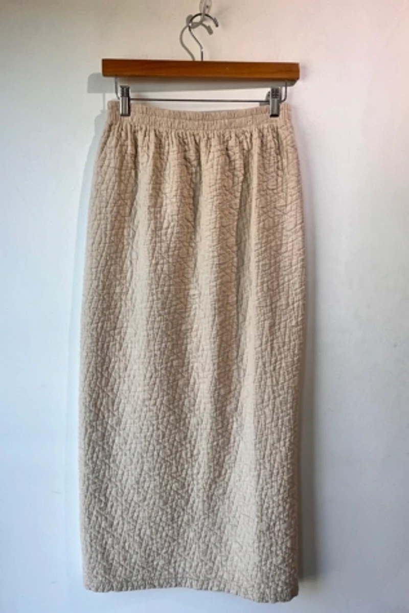 White Crane Quilted Maxi Skirt Selected by The Curatorial Dept.