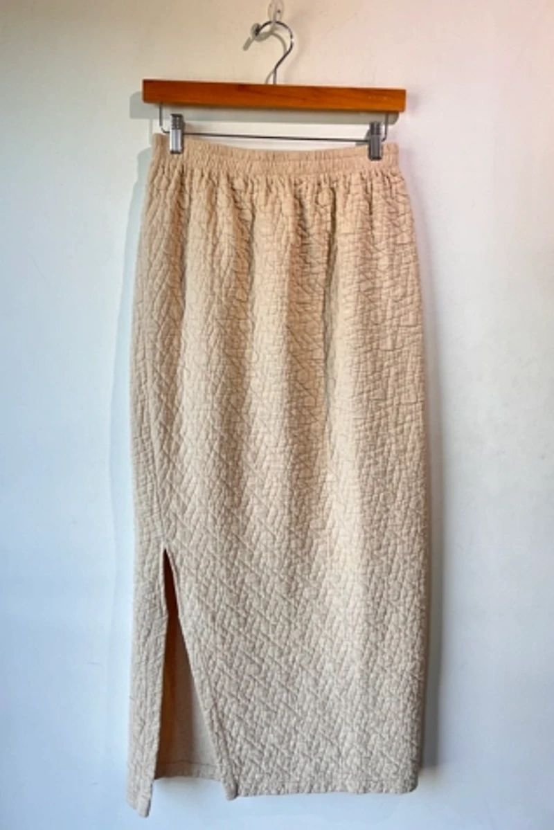 White Crane Quilted Maxi Skirt Selected by The Curatorial Dept.