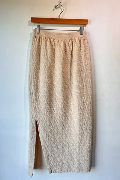 White Crane Quilted Maxi Skirt Selected by The Curatorial Dept.