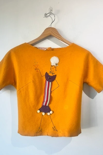 Reid & Reid Vintage Appliqué Champagne Shirt Selected by The Curatorial Dept.