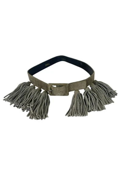 Vintage Grey Suede Tassel Belt Selected By Ankh By Racquel