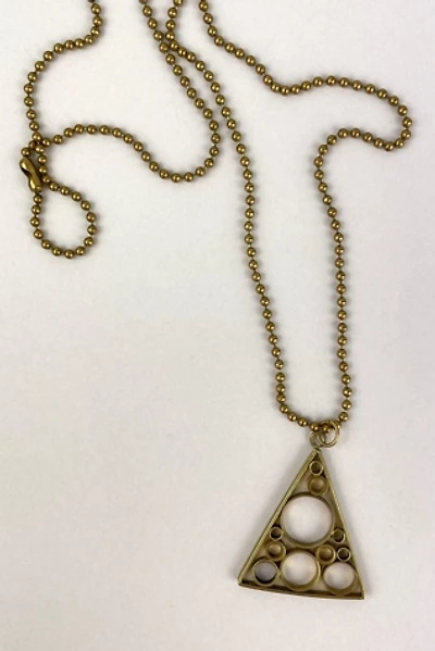 Vintage Brass Triangle and Circles Necklace Selected By Ankh By Racquel
