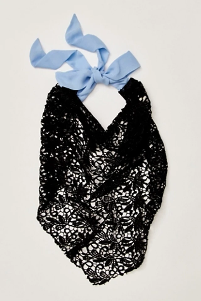 Curried Myrrh Guipure Lace Hair Scarf | Pacific City display picture 2