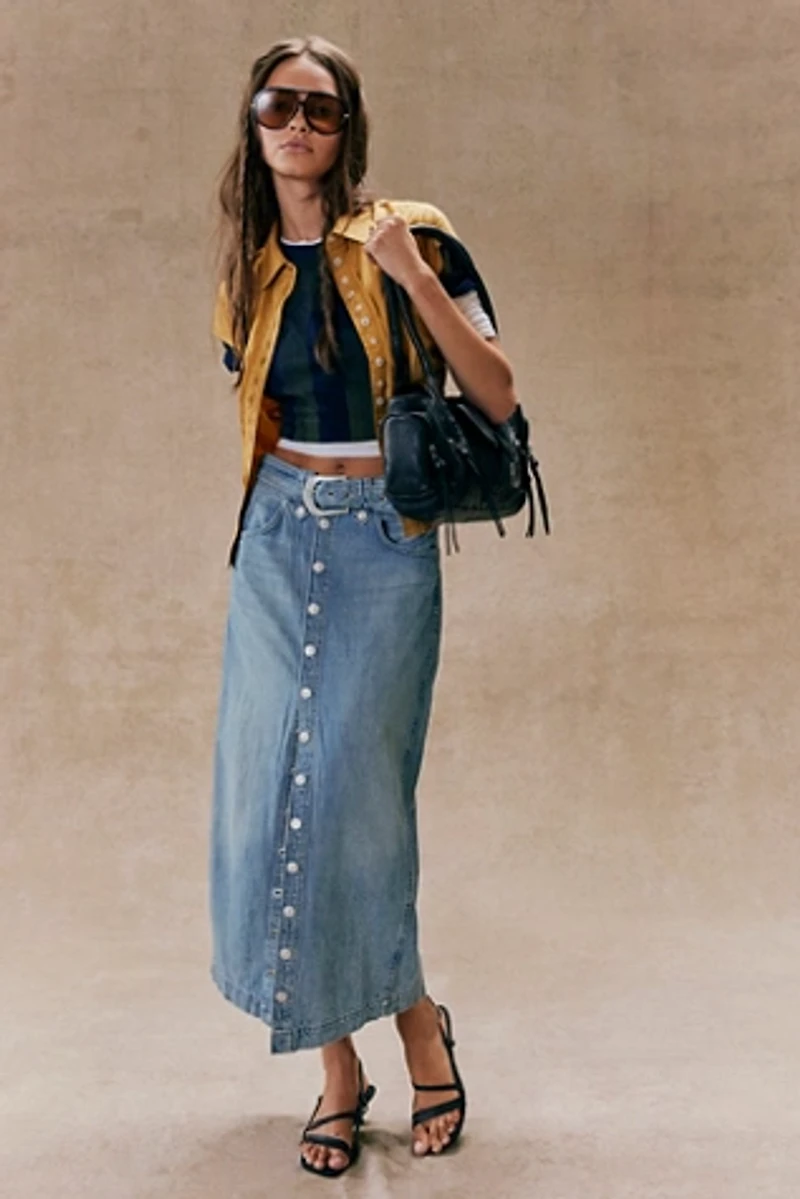 We The Free Astoria Denim Maxi Skirt