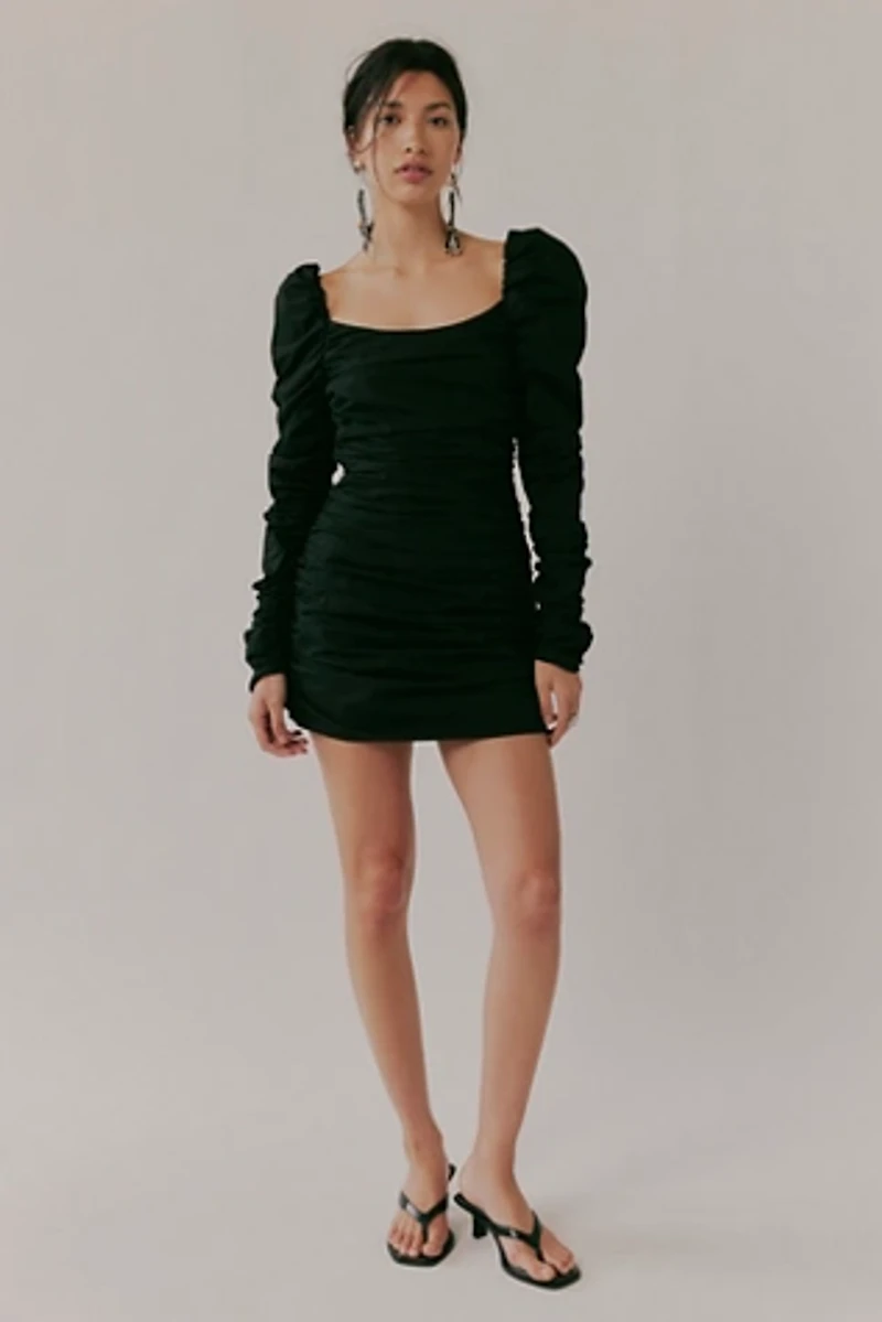Caroline Constas Maxine Long Sleeve Puff Mini Dress