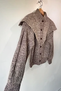 I.B. Diffusion Purple and Grey Cape Shoulder Cardigan Selected by The Curatorial Dept.