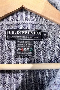 I.B. Diffusion Purple and Grey Cape Shoulder Cardigan Selected by The Curatorial Dept.