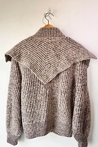 I.B. Diffusion Purple and Grey Cape Shoulder Cardigan Selected by The Curatorial Dept.