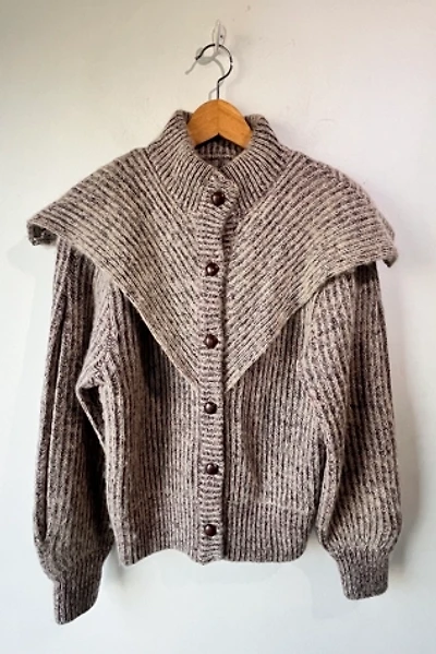 I.B. Diffusion Purple and Grey Cape Shoulder Cardigan Selected by The Curatorial Dept.