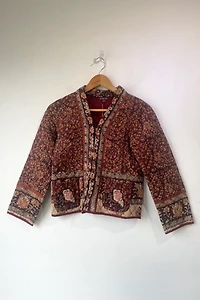Tree Child Owl Block-Print Quilted Jacket Selected by The Curatorial Dept.