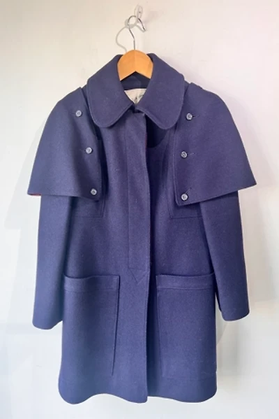 Saks Fifth Avenue Navy Wool Great Coat Selected by The Curatorial Dept.