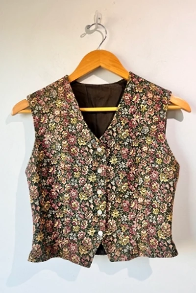 Vintage Floral Woven Brocade Vest Selected by The Curatorial Dept.