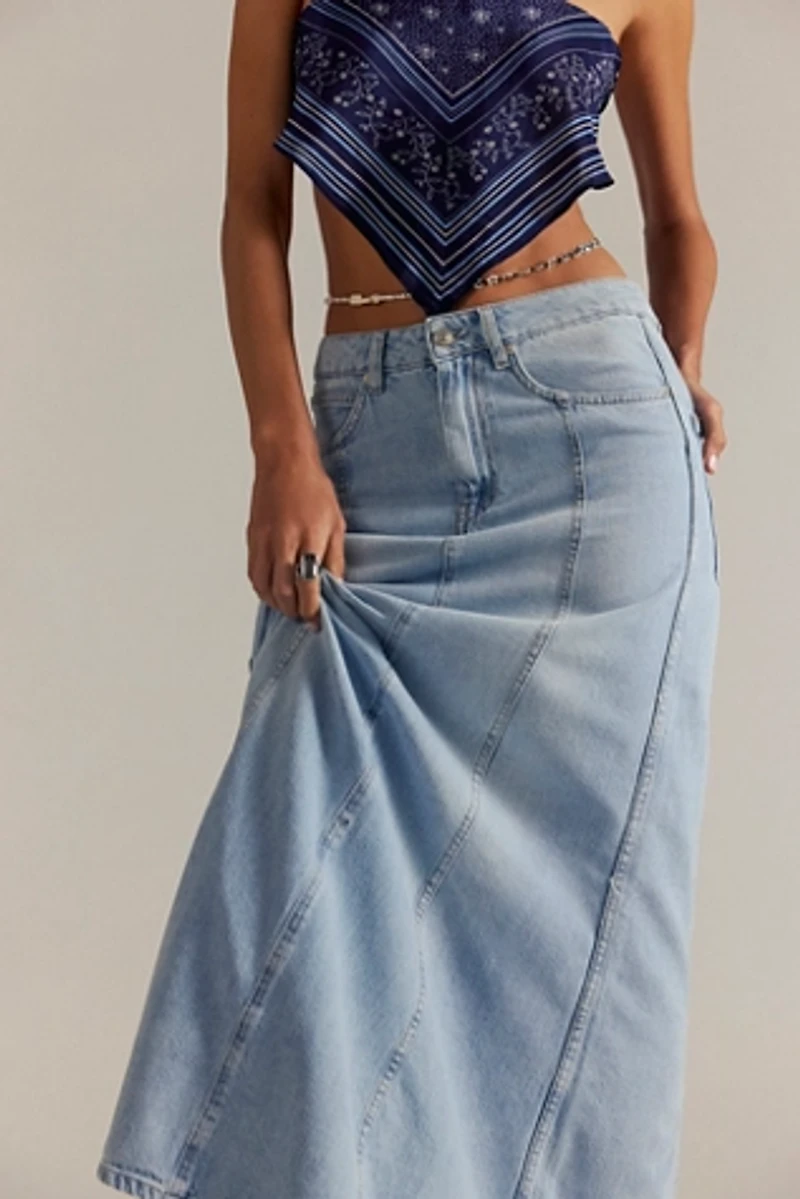 We The Free Off-Duty Denim Maxi Skirt