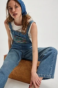 We The Free Sweet Pea Embroidered Overalls