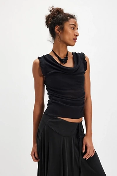 Brynn Mesh Cowl-Neck Tank