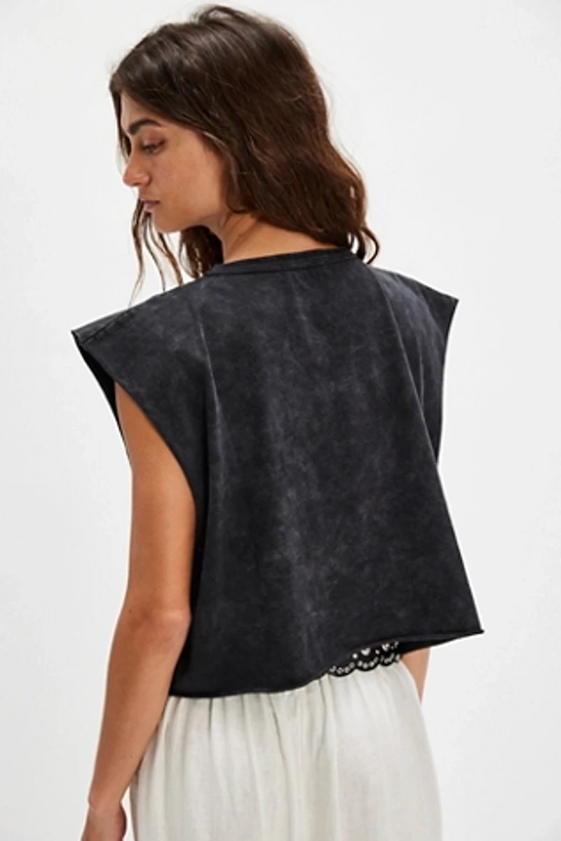 Johnny Cash Sunset Cropped Muscle Tee