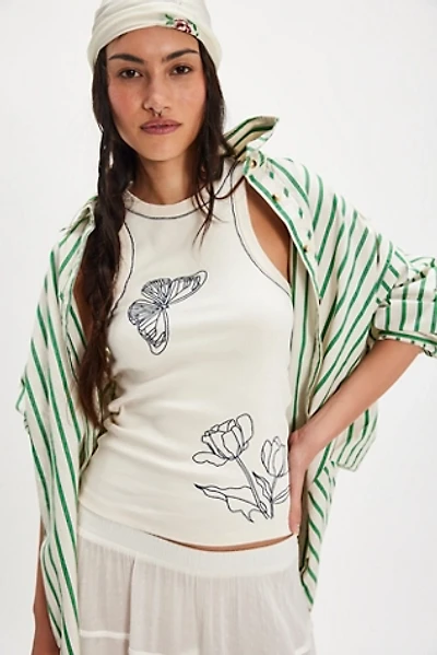 Denim and Bone Butterfly Tulip Tank