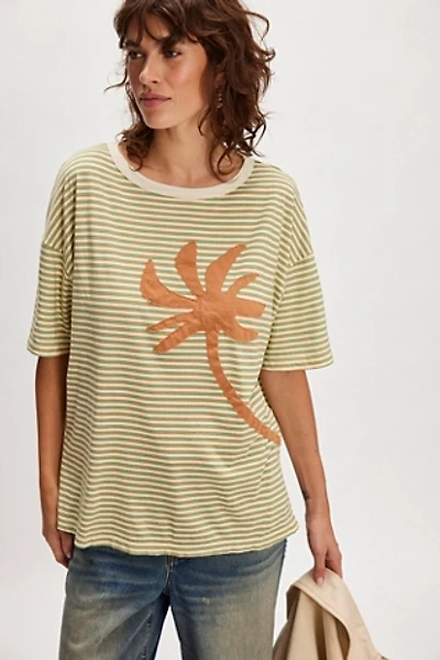 Striped Palm Applique Tee