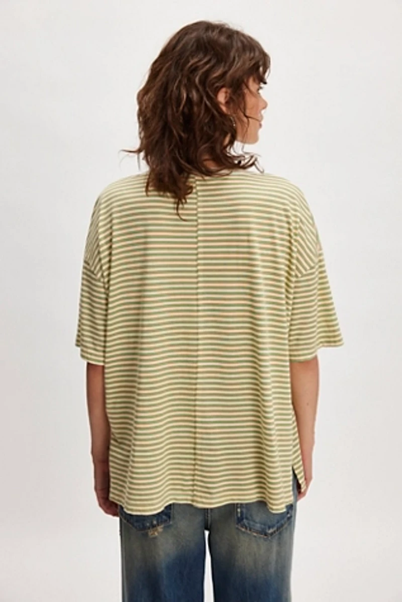 Striped Palm Applique Tee