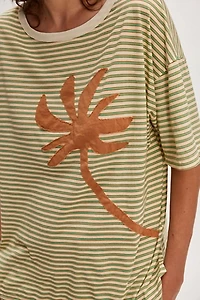 Striped Palm Applique Tee