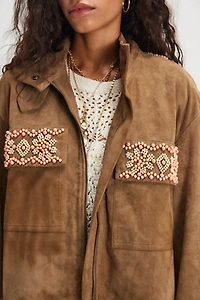 Bali Fading Moon Cropped Suede Jacket
