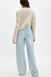 OneTeaspoon Jackson Wide-Leg Jacquard Jeans