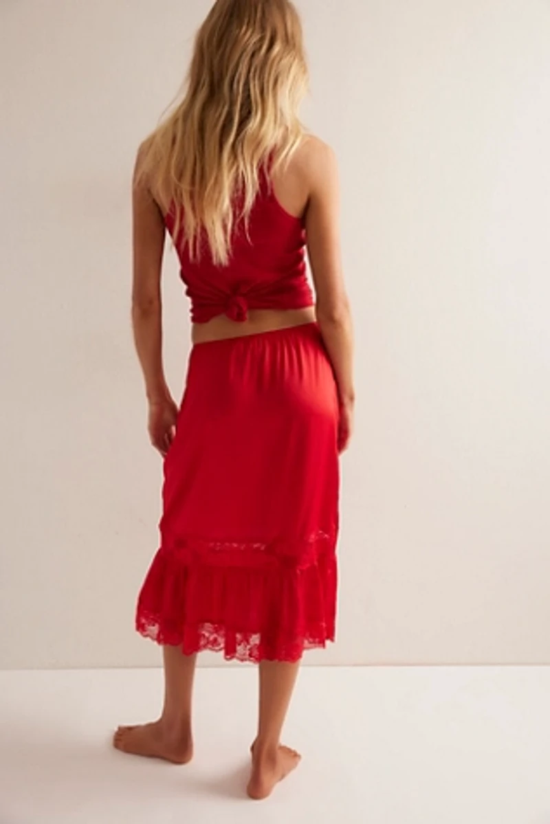 Frankies Bikinis Hideaway Satin Midi Skirt