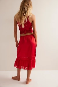 Frankies Bikinis Hideaway Satin Midi Skirt