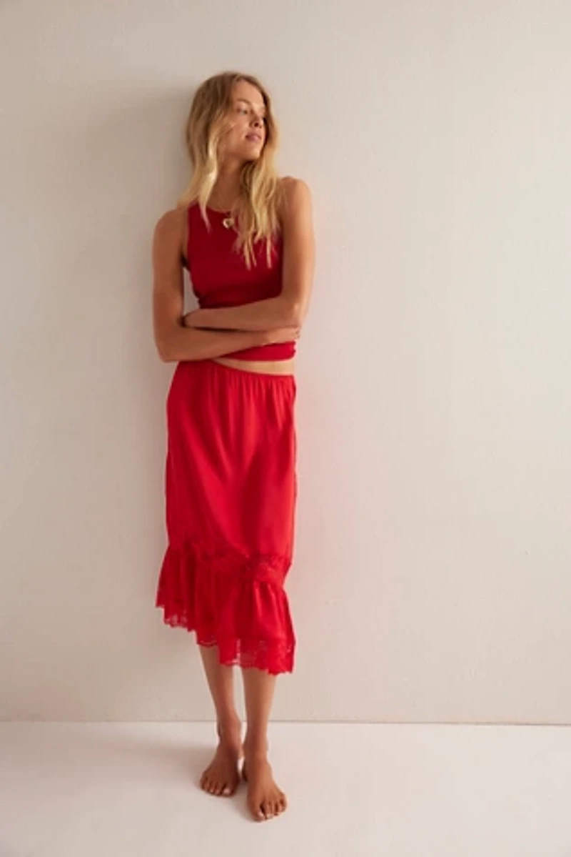 Frankies Bikinis Hideaway Satin Midi Skirt