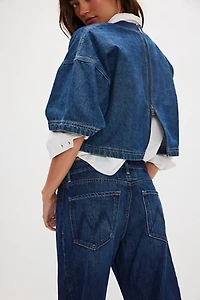 MOTHER The Mid-Rise Full-Pipe Flood Fray Jeans