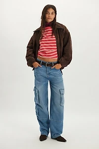 Snacks! by MOTHER The Side Dish Cargo Skimp Jeans