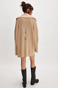 Understated Leather Possibilities Studded Cardigan