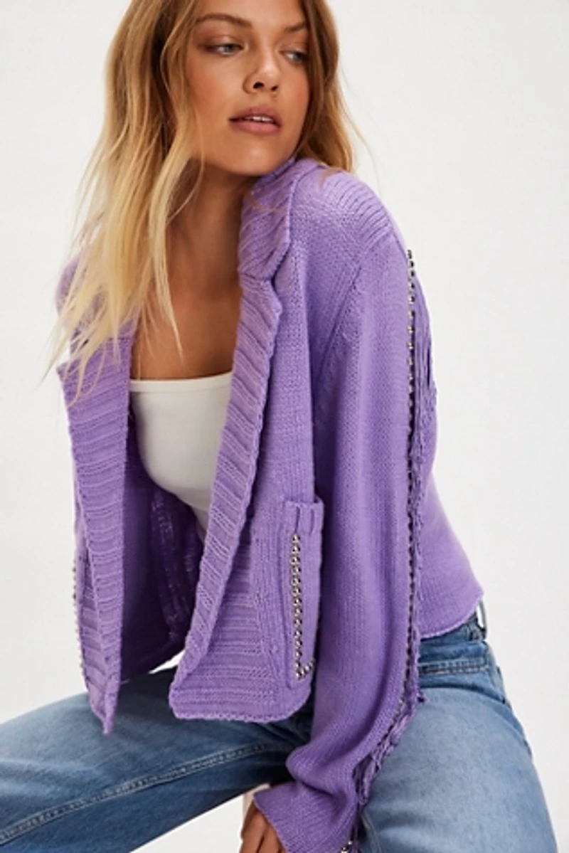 Understated Leather Cropped Rodeo Trench Sweater