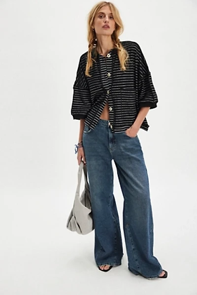 Matilda Striped Terry Cardigan